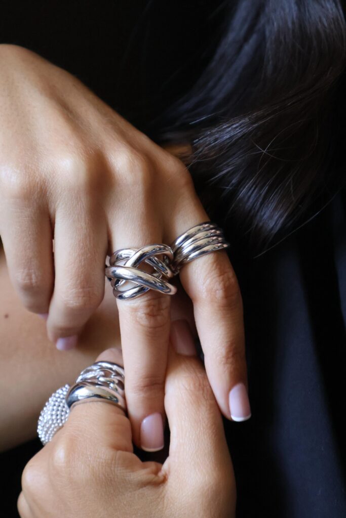 Anillo Plata Argollas Cruzadas