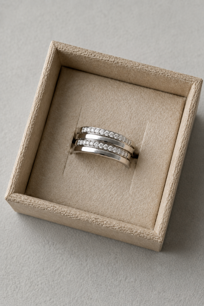 Anillo Doble Plata y Doble Circones
