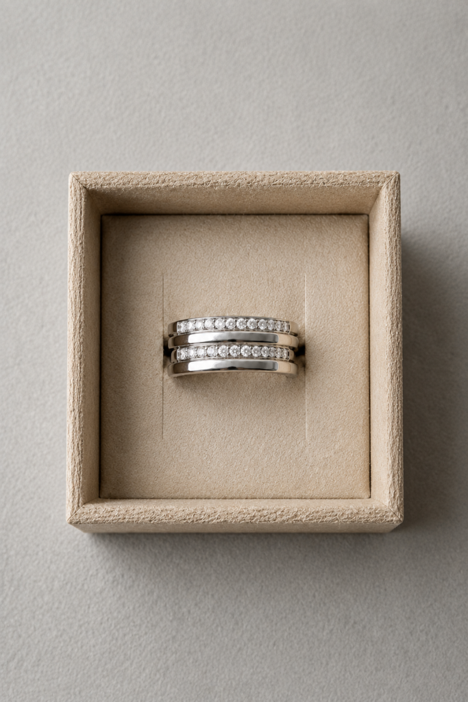 Anillo Doble Plata y Doble Circones