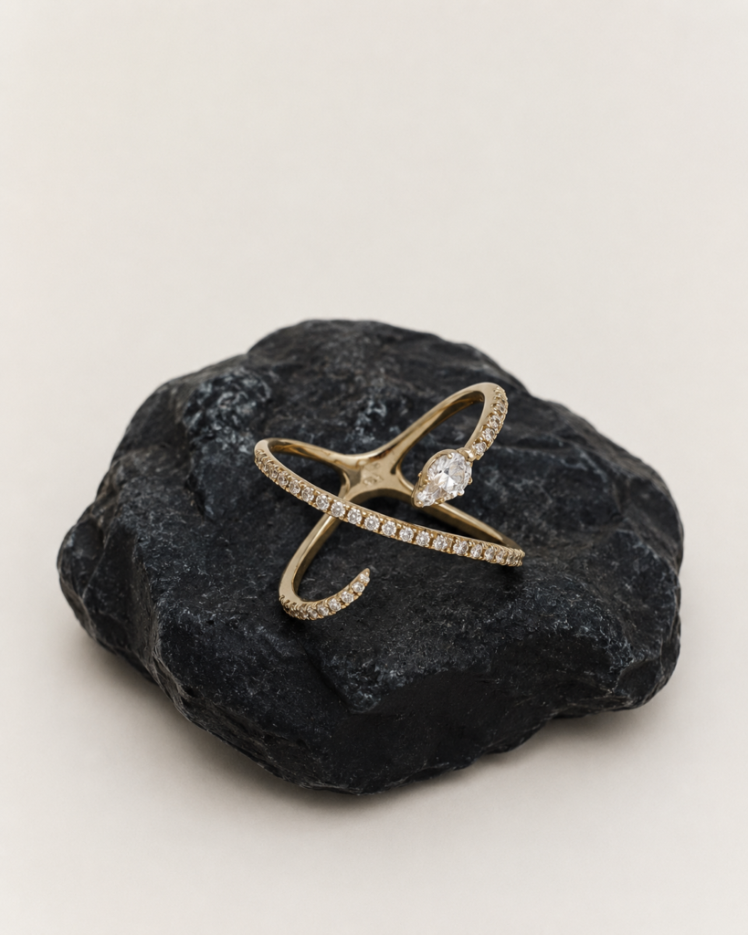 Anillo Envolvente Oro/Brillantes