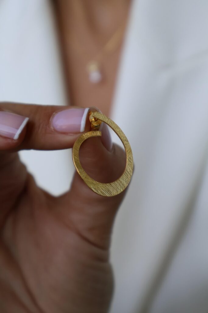 Aro plata Baño Amarillo Circulo Abierto Opaco