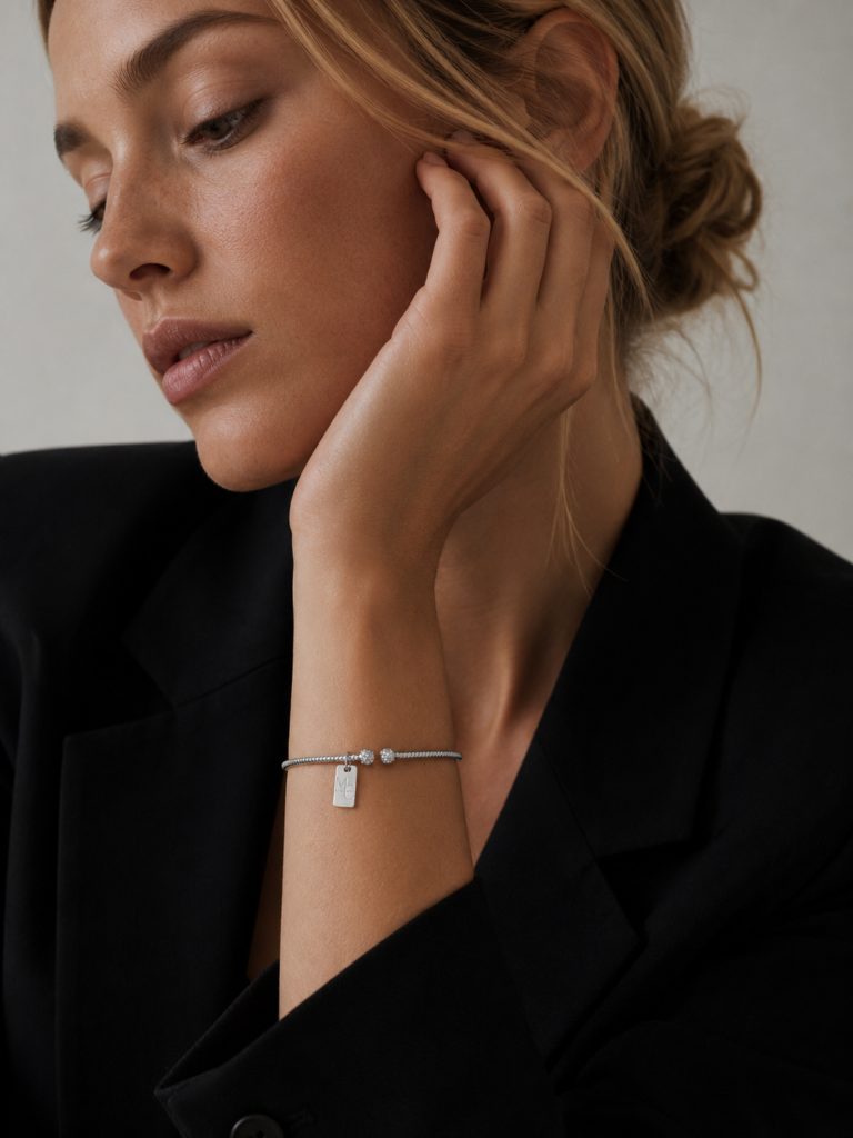Pulsera/Esclava Plata Rigida Tope redondo Circones