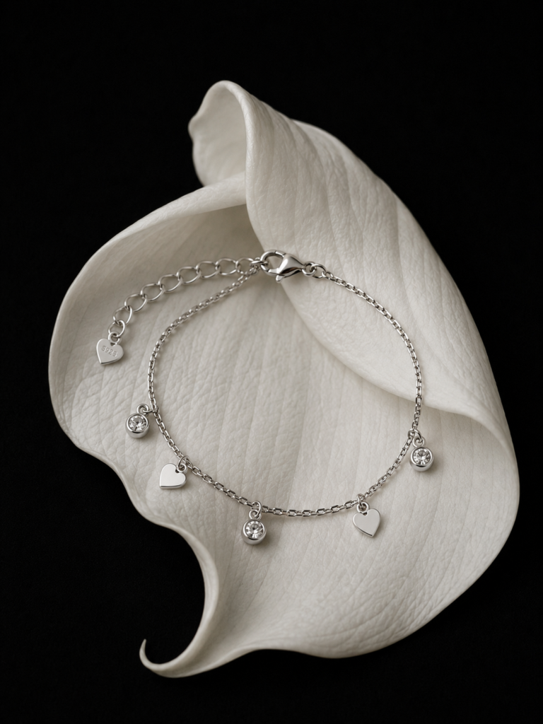 Pulsera Plata Circones y Corazones