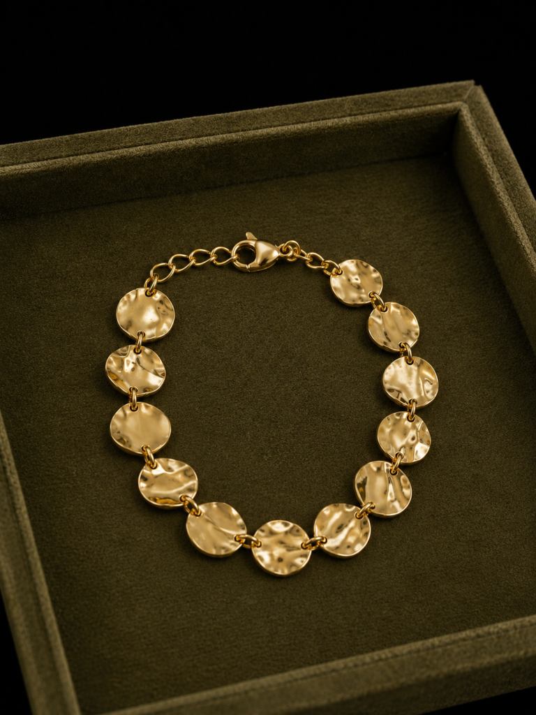 Pulsera Plata Baño Amarillo Ovalos
