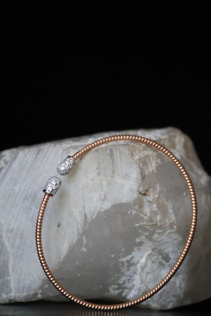 Pulsera/Esclava Plata Baño Rojo Rigida Bolita Ovalada Circones