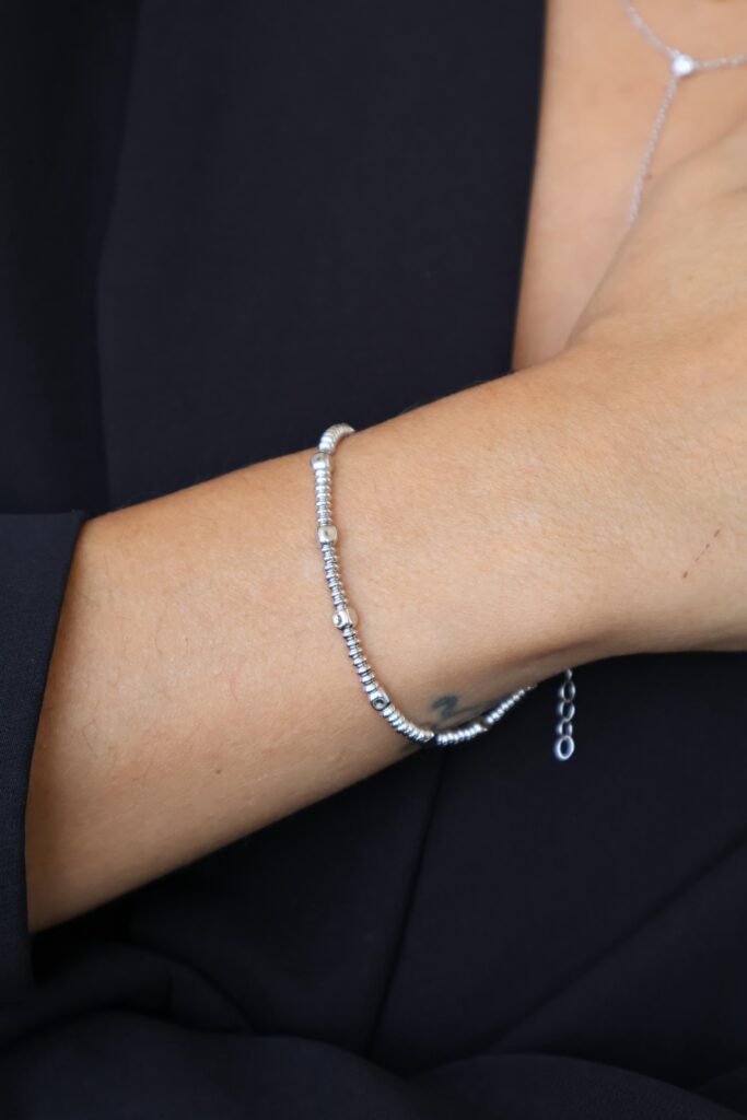Pulsera Plata Arandelitas con Óvalos